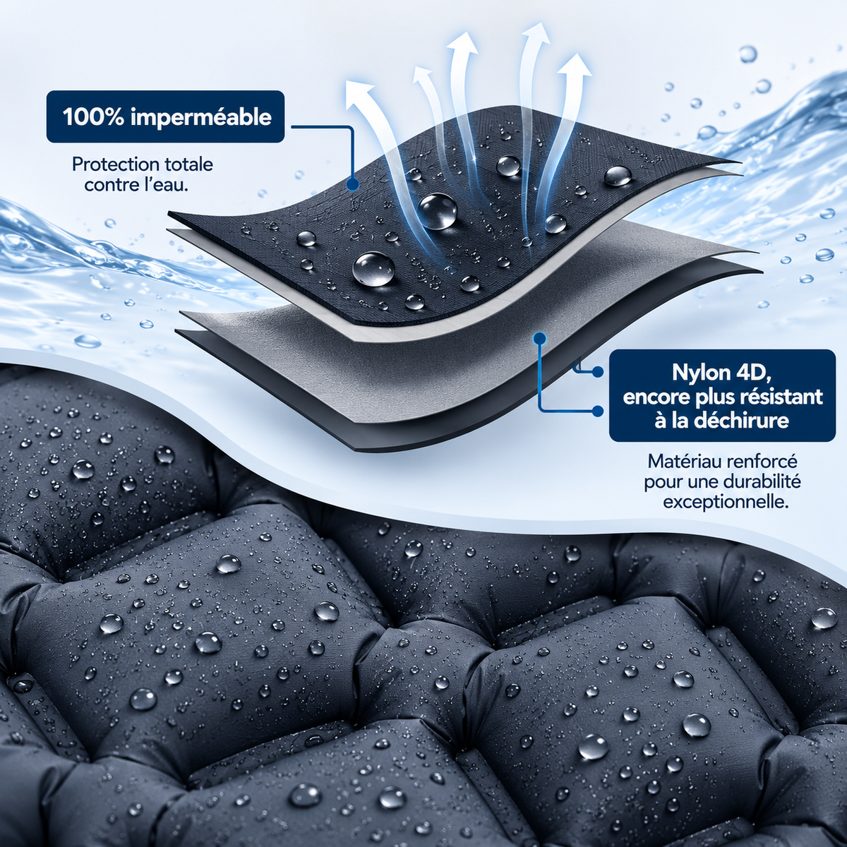 Matelas Gonflable SOLVIKO bleu