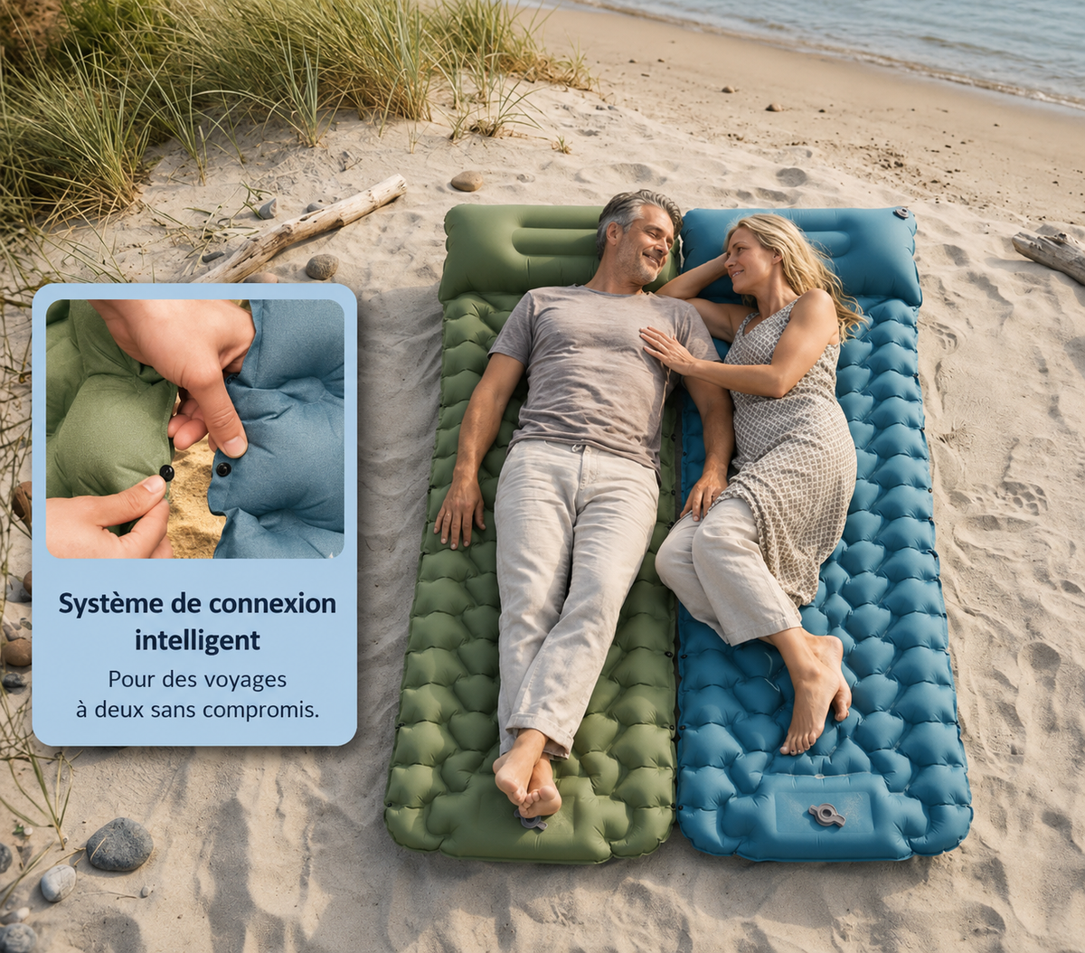 Matelas Gonflable SOLVIKO bleu